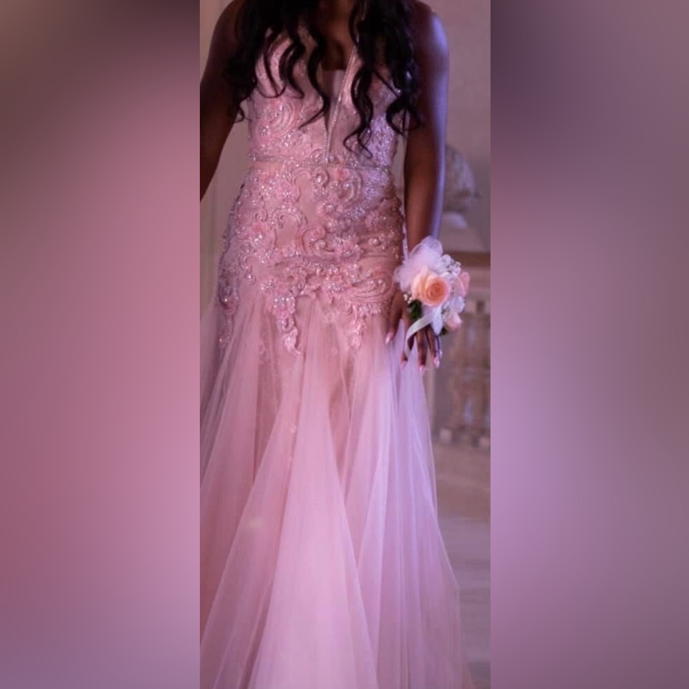 Blush pink prom/formal dress size 2